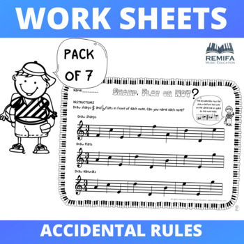 Preview of The Accidental Rules Worksheets - 7 pack - Ages 4+