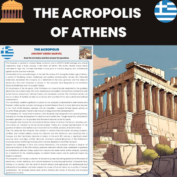Preview of The Acropolis of Athens Reading Comprehension Worksheet Ancient Greece