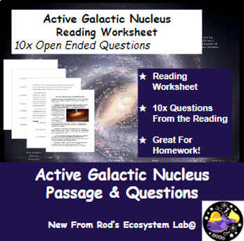 Preview of The Active Galactic Nucleus (AGN) Reading Worksheet **Editable**
