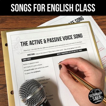 Preview of The Active & Passive Voice Song: Mini-Lesson for English Class (All Grades)