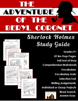 Preview of Sherlock Holmes Study Guide | THE ADVENTURE OF THE BERYL CORONET | Worksheets