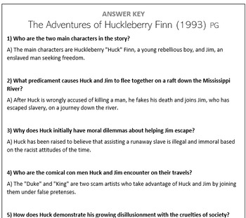 Preview of The Adventures of Huckleberry Finn (1993) - Movie Questions