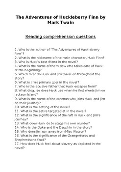 essay questions huckleberry finn