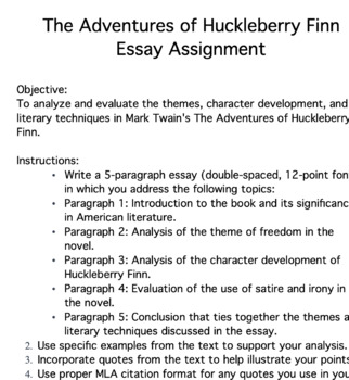 essay on the adventures of huckleberry finn