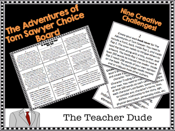 Preview of The Adventures of Tom Sawyer Choice Board