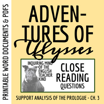 Preview of The Adventures of Ulysses Prologue through Chapter 3 Close Reading Questions