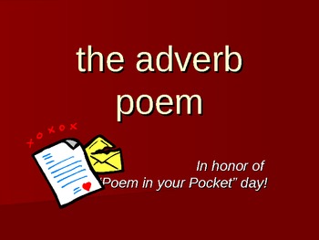 Preview of The Adverb Poem: a fun writing & grammar activity