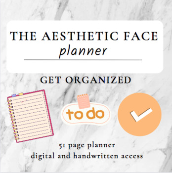 Preview of The Aesthetic Face Digital Planner - Teacher Organization Bullet Journal