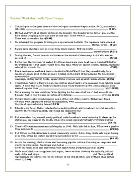 The African Americans Many Rivers to Cross Episode 5 Worksheet: 1940 1968