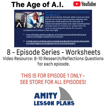 Preview of The Age of AI Episode 4: Love, Art and Stories: Decoded - Worksheet