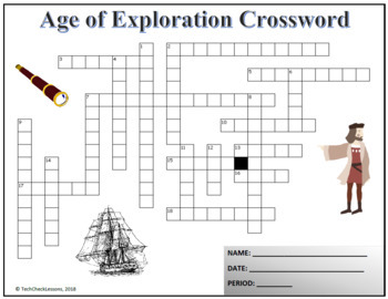 The Age of Exploration World History Crossword Puzzle Activity Worksheet