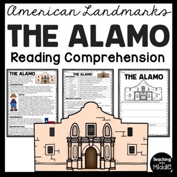 Preview of The Alamo in San Antonio Texas Reading Comprehension Worksheet Landmarks