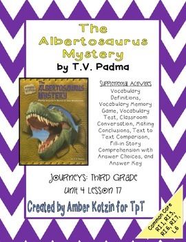 Preview of The Albertosaurus Mystery Mini Pack 3rd Grade Journeys Unit 4, Lesson 17