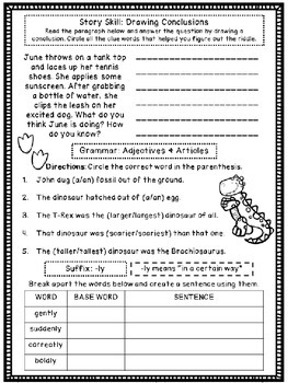 The Albertosaurus Mystery (Skill Practice Sheet) by Hanging with Mrs Hulsey