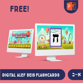 Preview of The Alef Beis Circus - Digital Letter Flashcards -  (Hebrew Aleph Bet)