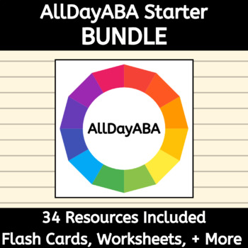 Preview of The AllDayABA Starter Bundle of ABA Therapy Activities with Flashcards and More