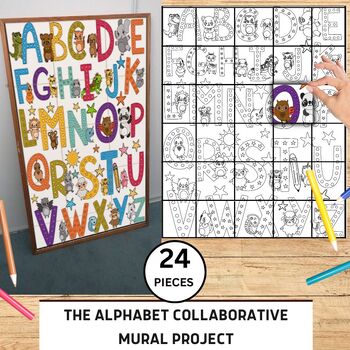 Preview of The Alphabet Collaborative Mural Project Classroom Decor - Back to School Craft