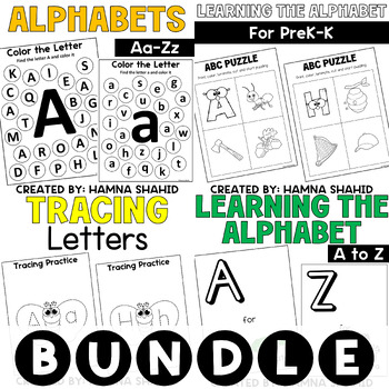 Preview of The Alphabet Learning Bundle - Tracing , Coloring Activities