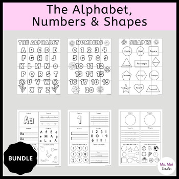 Preview of The Alphabet, Number, and Shape Books and Collaborative Posters - BTS - BUNDLE