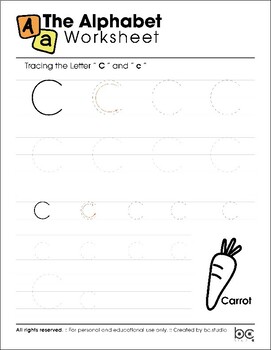 The Alphabet Worksheet : Tracing the letter 