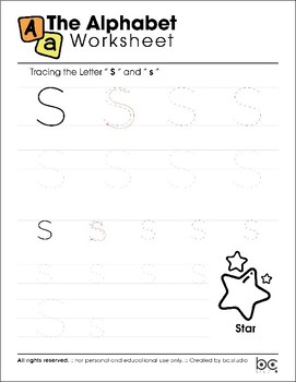 The Alphabet Worksheet: Tracing the letter 