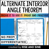 The Alternate Interior Angle Theorem Proof and Practice Worksheet