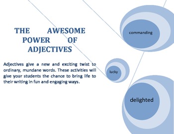 Preview of The Amazing Power of Adjectives