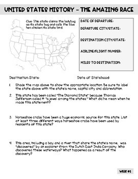The Amazing Race State Report Alternative by Once in a Faraway Classroom