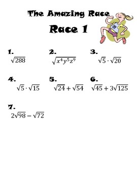 Preview of The Amazing Race: Unit 1 CC Algebra I
