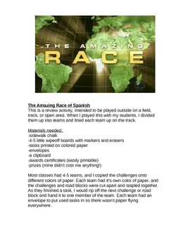 Preview of The Amazing Race review game