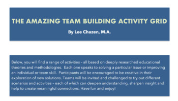 Preview of The Amazing Team Building Activity Grid!