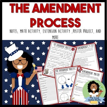 Preview of The Constitutional Amendment Process: Notes, Lesson, and Math Activity Lesson