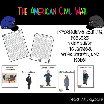 Preview of The American Civil War Educational Study Unit and Lesson. Worksheets and Activit