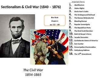Preview of The American Civil War: Major Causes and Effects