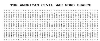 the american civil war word search by surviving social