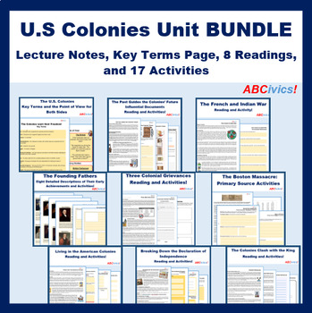 Preview of The American Colonies Unit BUNDLE: ABCivics!