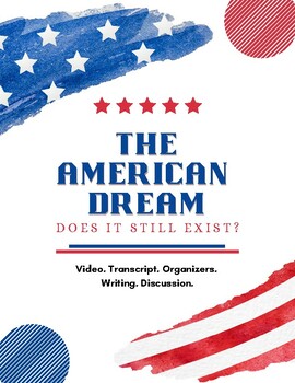 Preview of The American Dream. History. Society. Video. Reading Comprehension. ELA ESL