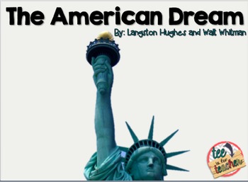 Preview of The American Dream- Langston Hughes "I Too Sing America" and Walt Whitman