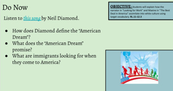 Preview of The American Dream--Short Stories Lesson
