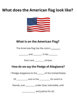 Preview of The American Flag and Pledge Activity