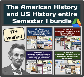 Preview of The American History and US History entire Semester 1 bundle