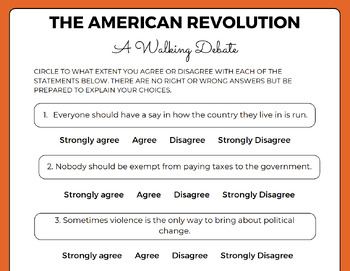 Preview of The American Revolution: A Walking Debate