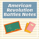 The American Revolution Battles Notes - Distance Learning 