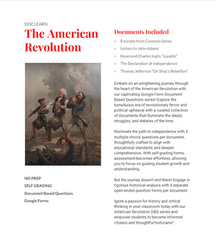 Preview of The American Revolution Bundle DBQ/RLAH: No Prep, Self Grading, US I, APUSH