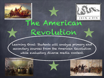 Preview of Analyzing Primary and Secondary Sources (American Revolution)