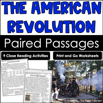 Preview of The American Revolution Reading Comprehension Paired Passages Close Reading