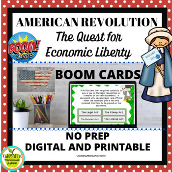 Preview of The American Revolution and Economics Activity | Digital BOOM CARDS