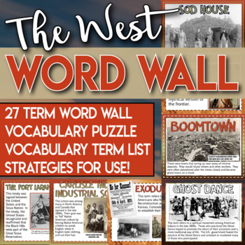 Preview of The American West Word Wall Vocabulary Puzzle