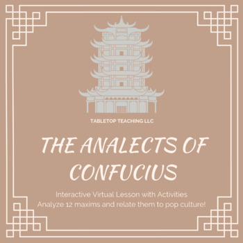 The Analects Of Confucius Interactive Virtual Lesson And Maxim Analysis Activity