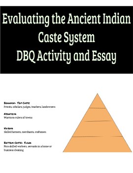 Preview of The Ancient Indian Caste System DBQ and Essay (and Socratic Seminar in Between!)